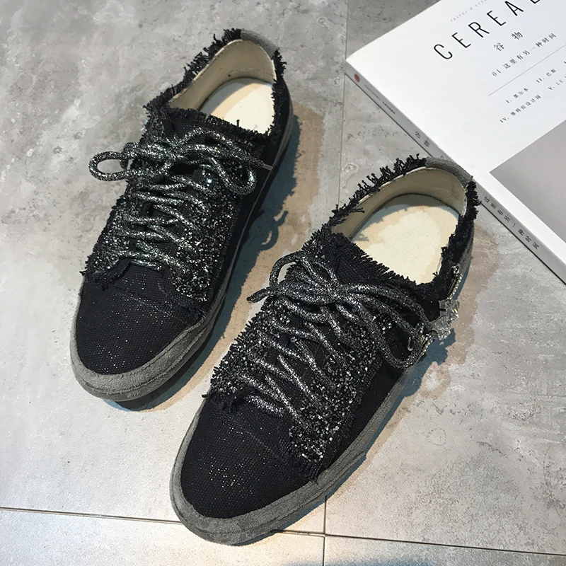 بالأسى رياضية الطازجة قماش الفاخرة المصممين عارضة النساء أحذية تزلج الأزياء 2019 الصيف المنخفضة قطع الشقق منصة