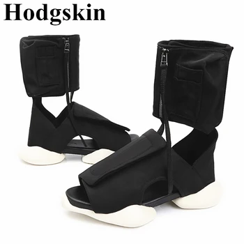 

New Fashion Summer Mens Shoes Gladiator Sandals Open Toe Platform Sandal Men Boots Zipper Rome Style Ankle Booties Flats