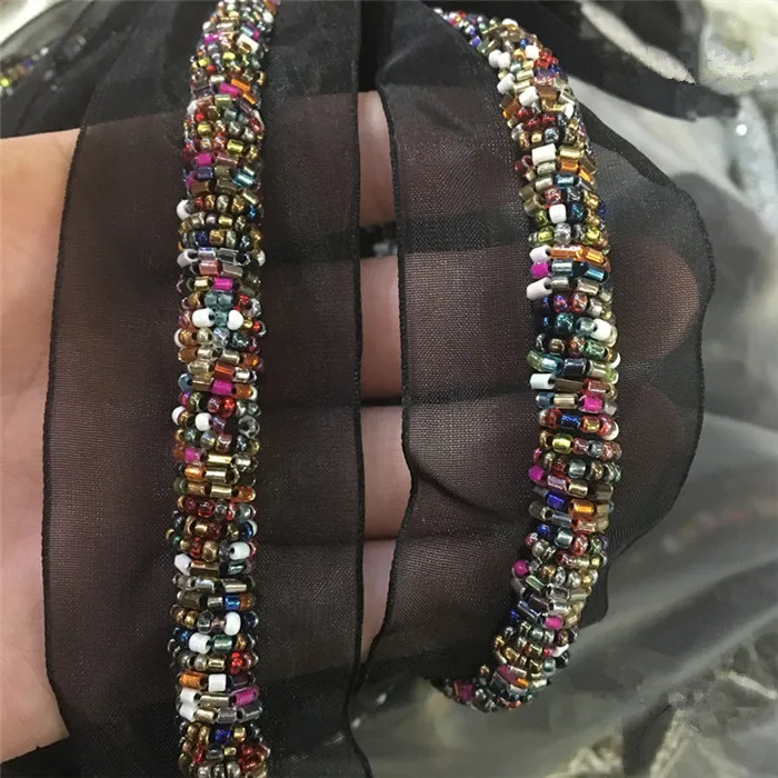 

Color handmade beaded thick rope lace accessories High-grade shoes and hats Belt cuffs lace collar trim decorative accessories