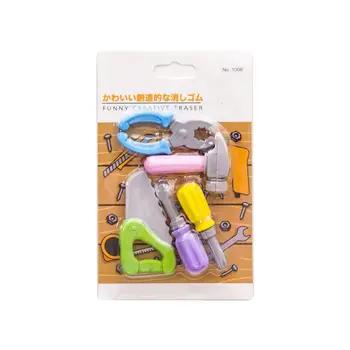 

5pcs/set Creative Tool Series Pencil Rubber Eraser School Student Korean Stationery Correction Supplies For Kids Gifts