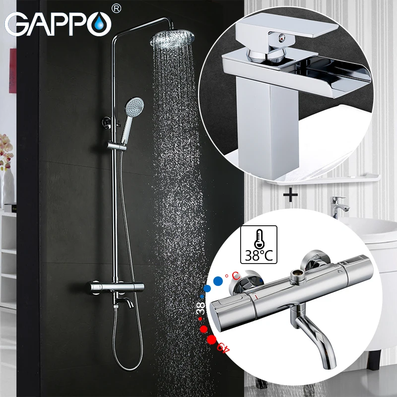 

GAPPO Bathtub Faucet thermostatic bath tub shower mixer taps rainfall shower mixer taps bathroom water taps