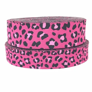 

HOT!!! NEW wholesale 7/8'' 22mm Wide Red leopard grain Woven Jacquard Ribbon dog chain accessories 10yards/lot