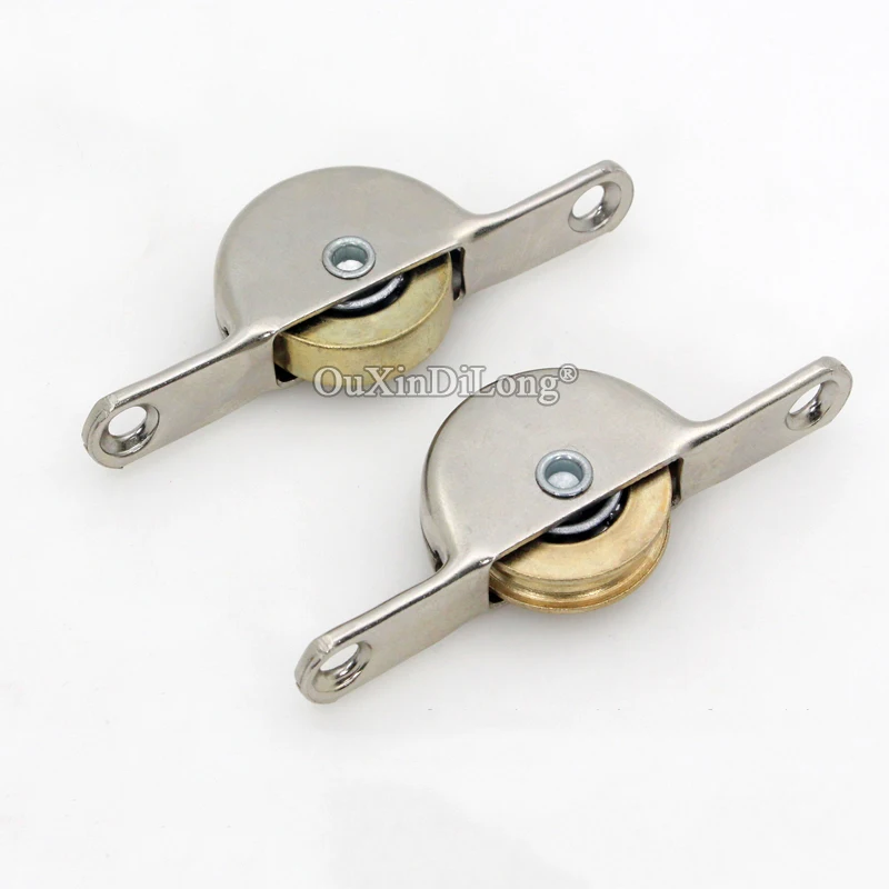 

Brand New 10PCS Sliding Door Rollers Push / Pull Door Runners Copper Wheel Pulley For Wardrobe Cupboard Window Cabinet Hardware