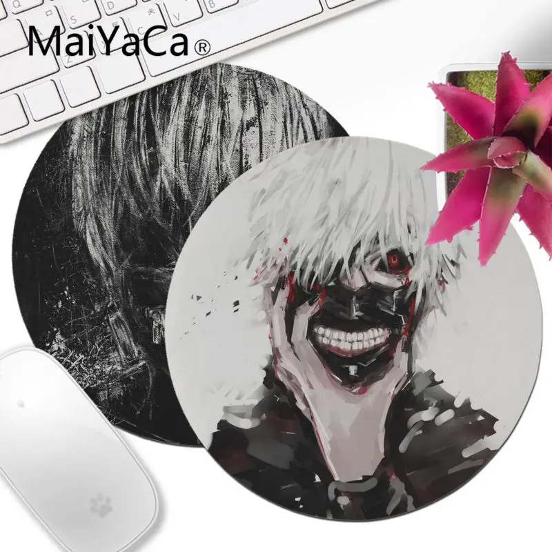 Крутой Токийский Гуль MaiYaCa игровой круглый коврик для мыши с узором сделай сам