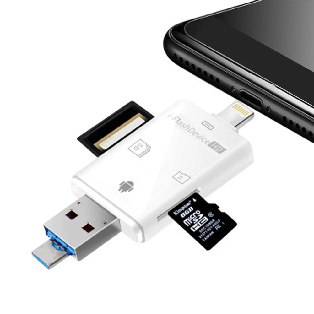 LL TRADER для OTG USB SD кард-ридер HD Micro SD и TF карта памяти адаптер мульти-карты для iPhone 8/Andriod/PC флэш-накопитель ридер