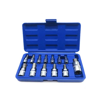 

13PC Hex Bit Socket Set 1/4" 3/8" 1/2" Drive Hex Key Allen Head Bit Ratchet Socket Wrench Set Car Repair Tool Set CRV