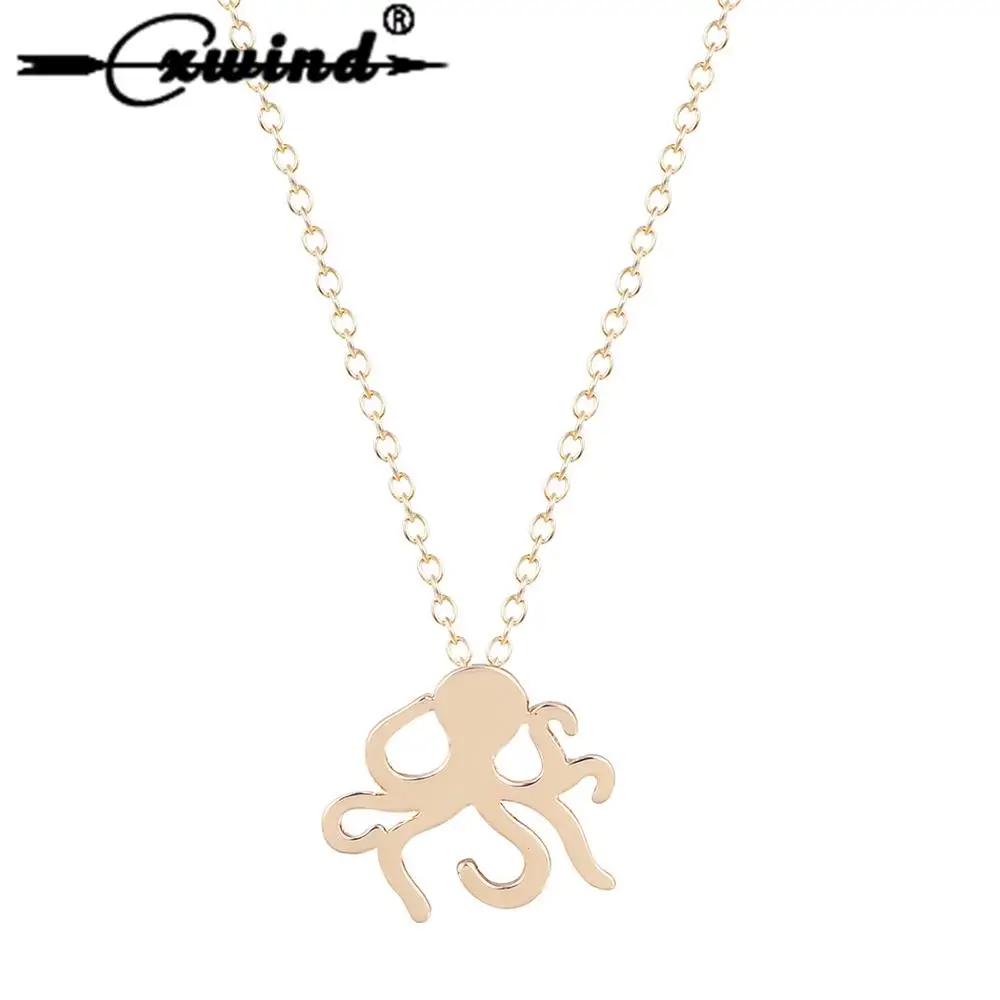 

Cxwind Ocean Seriese Octopus Fish Charms Necklace Sea Animals Pendants & Chain Necklaces for Men/Women Gold Silver Color Jewelry