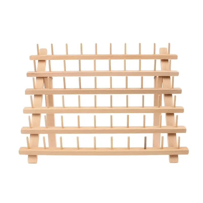 

Foldable Wood Thread Stand Rack Holds 60 Spool Cone Embroidery Machine Sewing Storage Holder Thread Rack