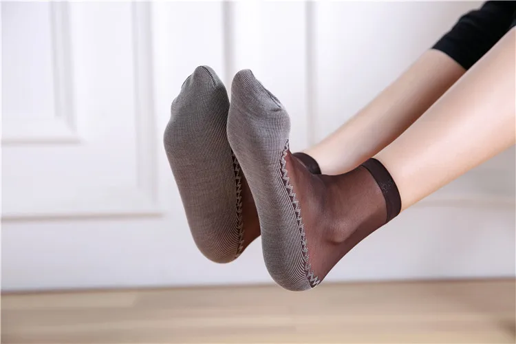 CUHAKCI/1 пара, летние женские мягкие носки, повседневные, Нескользящие, модные, прозрачные, для девушек, для танцев, тонкий Шелковый носок