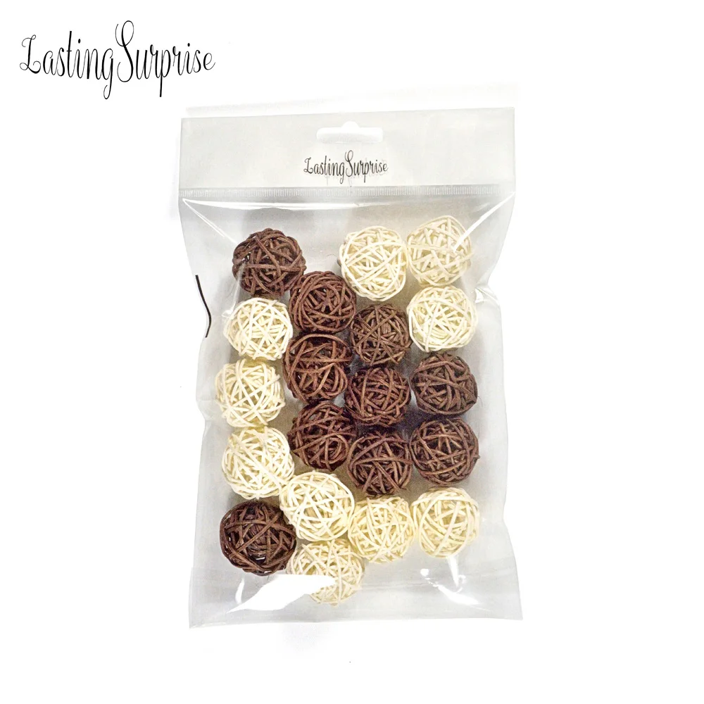 20pcs 3cm Mix Color Wedding Decorative Rattan Ball,Christmas Decor Home Ornament / Diameter Home Birthday Party Decorations Kids
