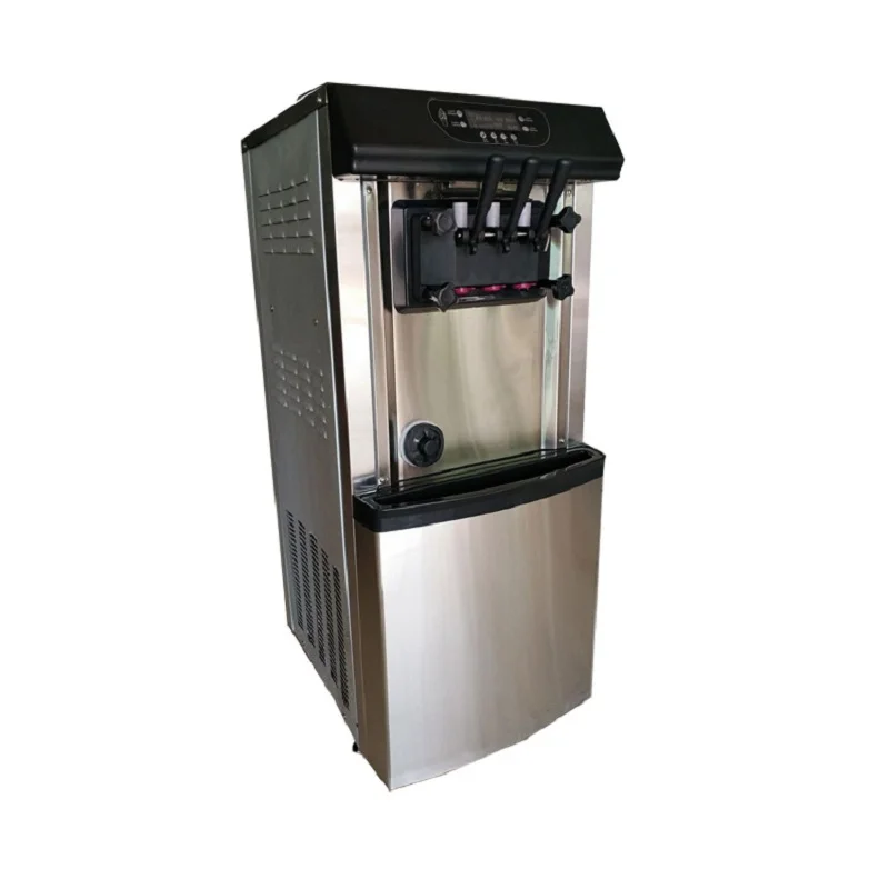 

Commercial 30L/H 3 flavor soft serve ice cream making machine ice cream maker with air pump and precool