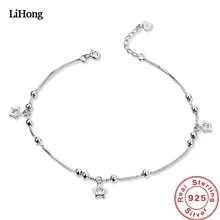 New 925 Silver Anklet Woman Miki Pendant 100% 925 Sterling Silver Anklet Summer Fashion Jewelry New 925 Silver Anklet Woman Miki Pendant 100% 925 Sterling Silver Anklet Summer Fashion Jewelry