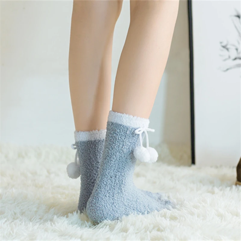 [WPLOIKJD] женские пушистые бархатные пушистые теплые мягкие носки для кровати, новинка, женские милые удобные пушистые Удобные однотонные носки до щиколотки