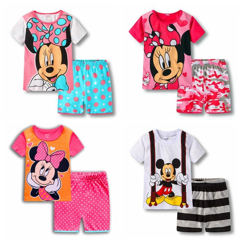 New Girls Summer Clothing Conjunto Menina Pyjamas Kids Animal Giraffe Children Set Ensemble Fille Meisjes Kleding |