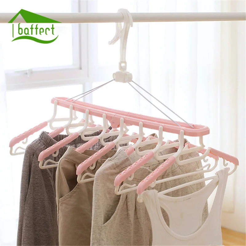 Goedkoop 8 In 1 multifunctionele Kleerhanger Set Antislip Plastic Kids Kinderen Peuter Baby Kleding Kleerhangers haak Home Living Tool