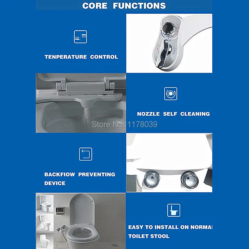 Горячая и холодная вода биде с женской чистящей стыковой насадкой, не электрическое ручное биде с selfcleaning двойной распылитель сопла, J17140