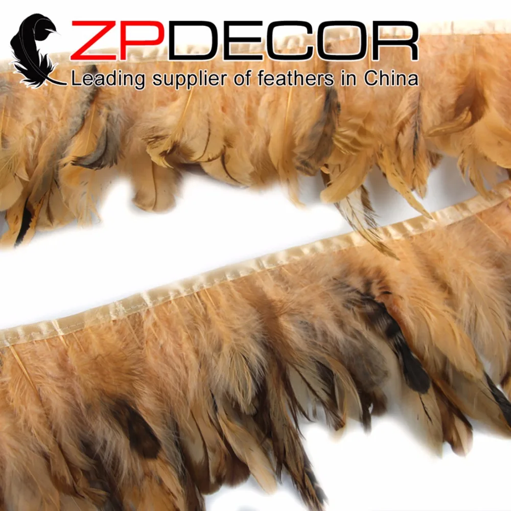 ZPDECOR Rooster Feather 10Yards/lot 4 6inch High Quality Real Champagne