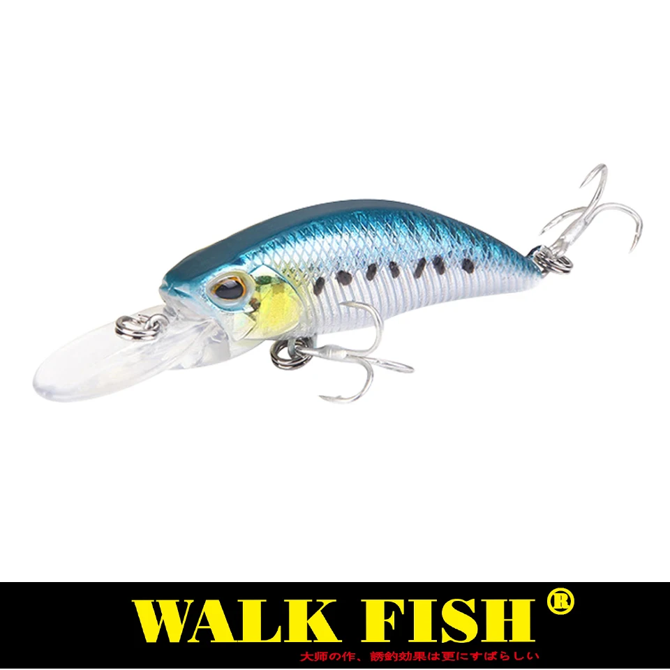 

Walk Fish 3D eyes Minnow 65mm 5g Mini hard bait Crankbait hard plastic bait Fishing weighing depth 1-2M Float fishing lures