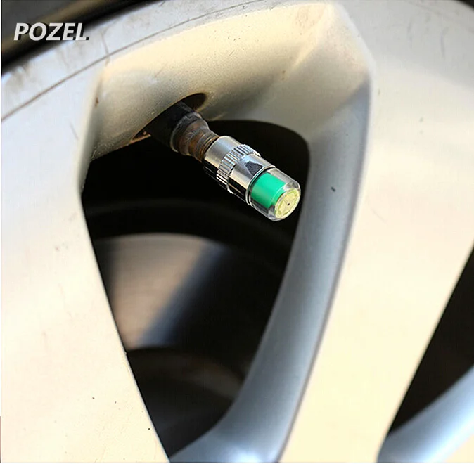4 PCS Car Tyre Pressure Cap Visual Tire Warning Device Valve Cap Car