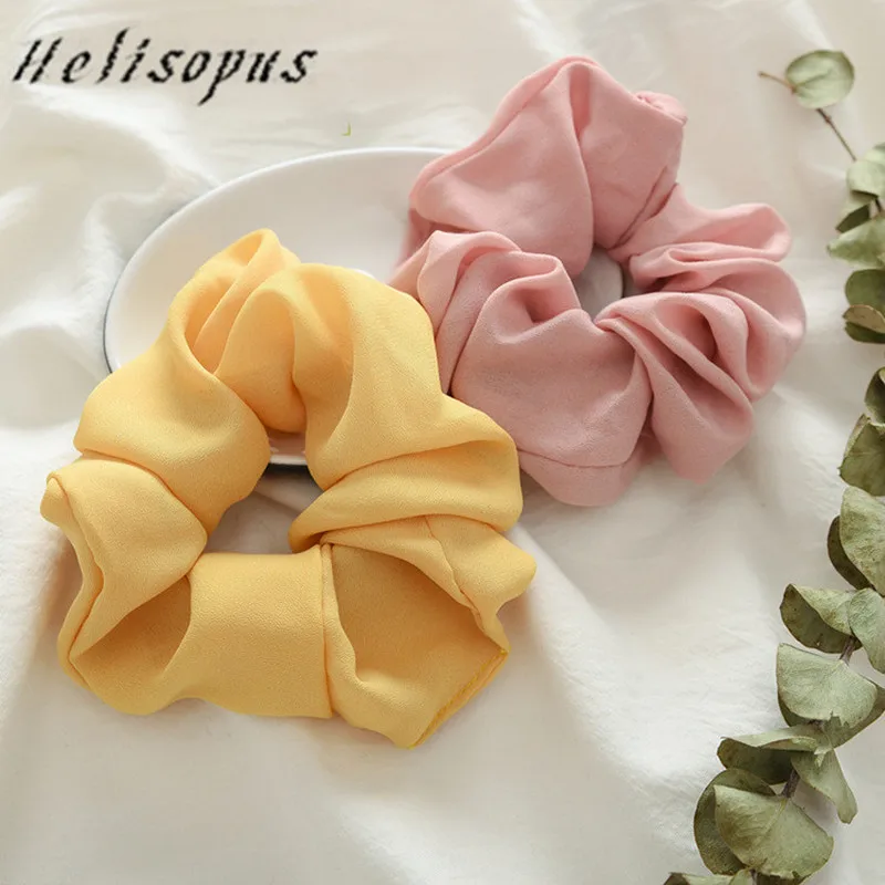 

Helisopus New Women Solid Color Elastic Hair Bands Korean Sweet Simple 6 Colors Sports Dance Scrunchie Girls Hair Accessories