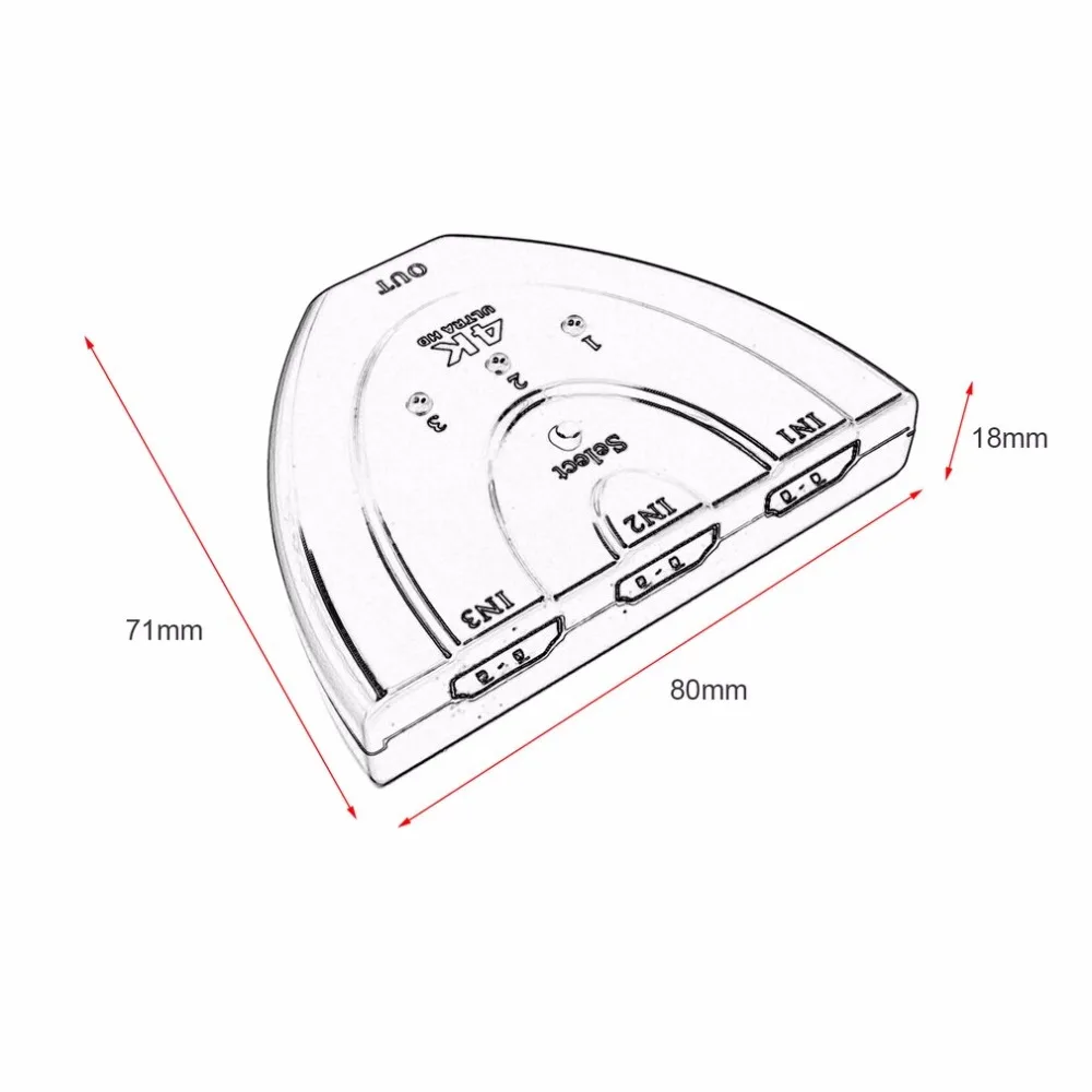 4 к* 2 к 3D Мини 3 порта HDMI коммутатор 4 к Коммутатор HDMI сплиттер 3 в 1 выход порт концентратор для HDTV проектора компьютерные мониторы