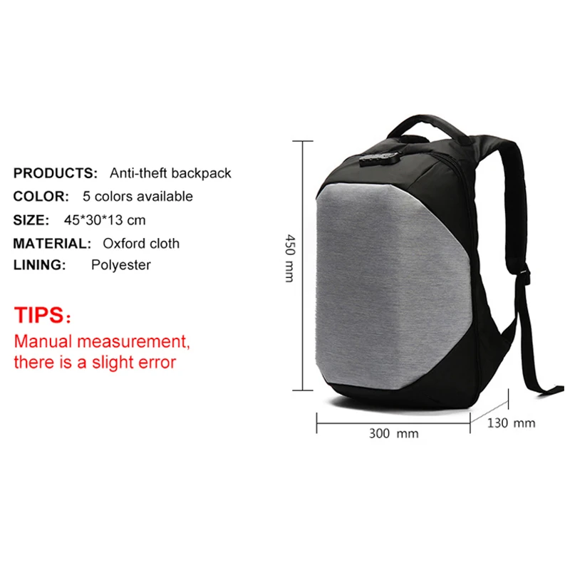 Рюкзак MAGIC UNION мужской водонепроницаемый с USB зарядкой Противоугонный|backpack for