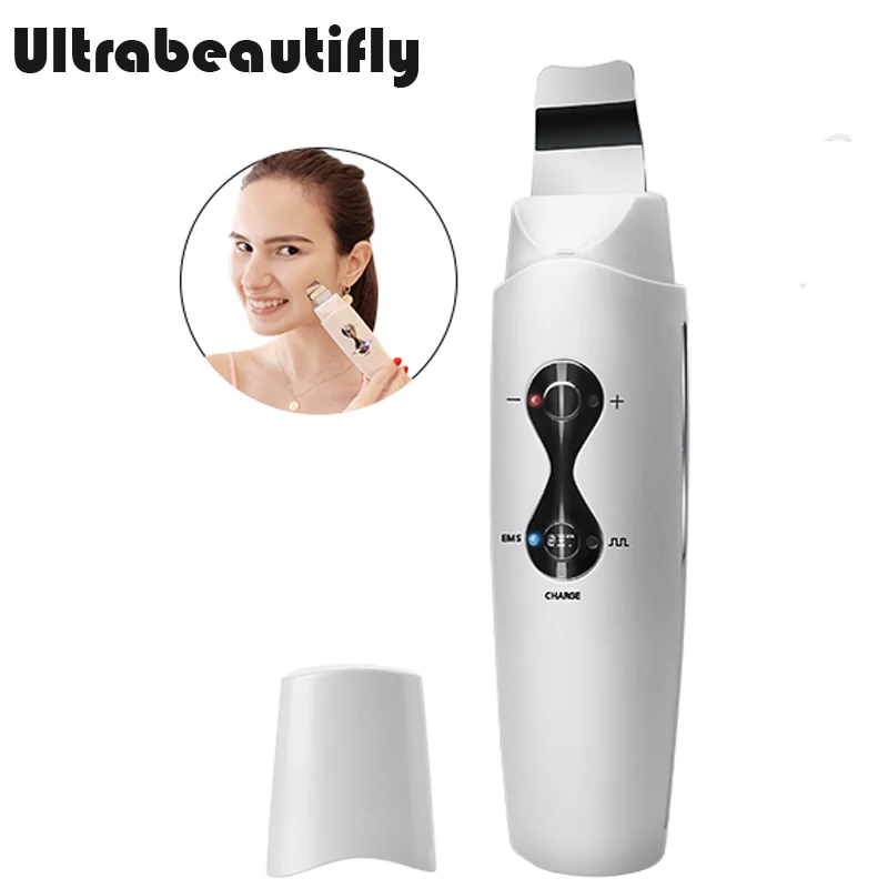 Portable EMS Ultrasonic Ion Skin Scrubber Peeling Lifting Nutrient