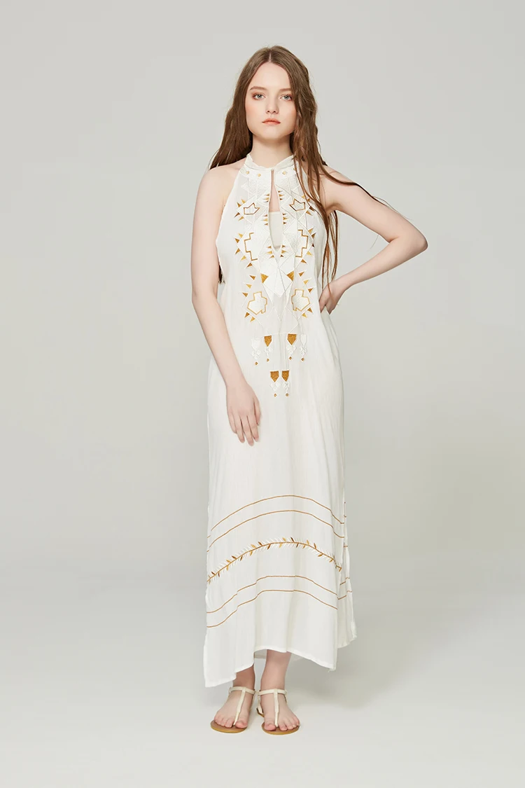 Чешские Boho Befree длиной макси Платья для вечеринок Для женщин летние Вышивка Sexy