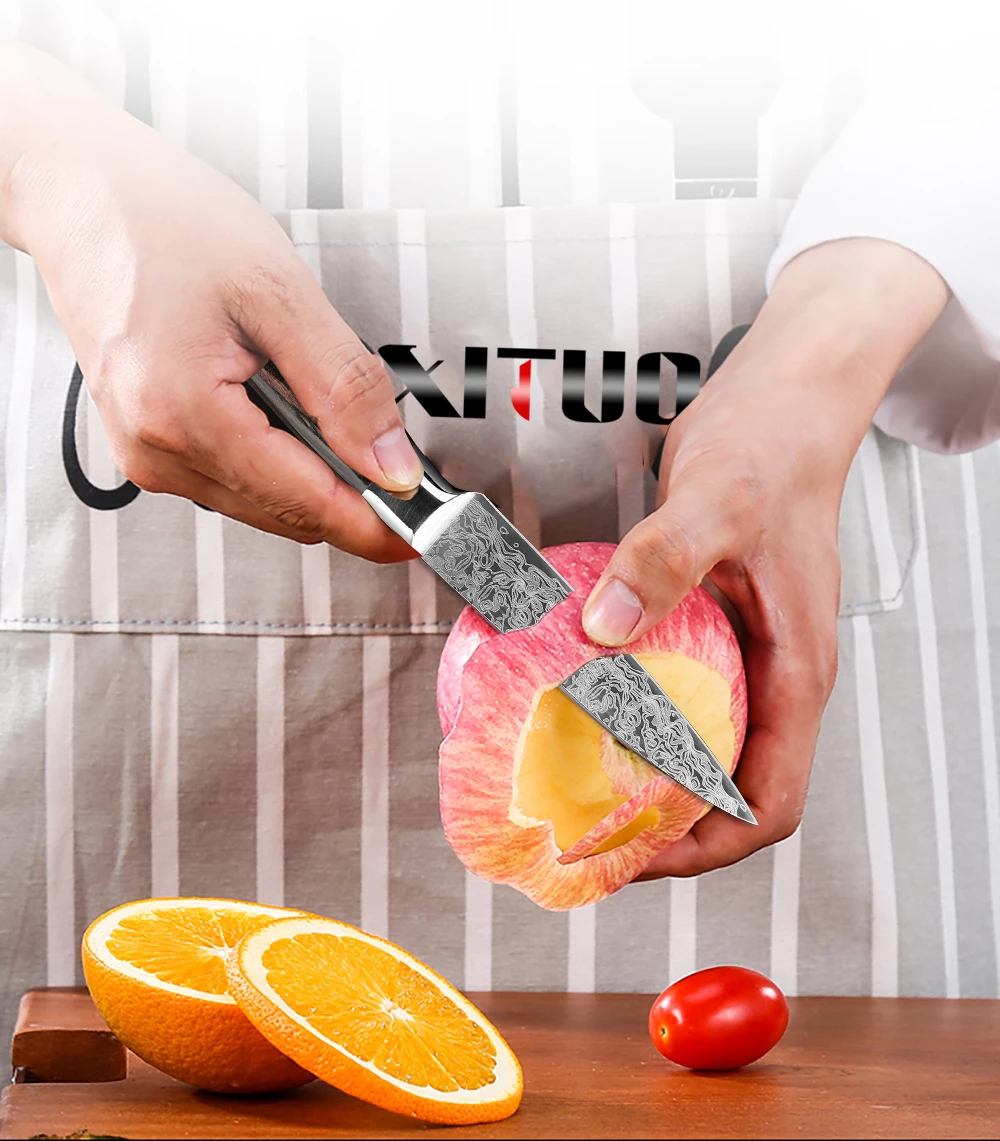 XITUO кухонный нож повара набор лазерный дамасский узор из нержавеющей стали резка мяса нарезанный пилинг Питание Бар Различные комбинации