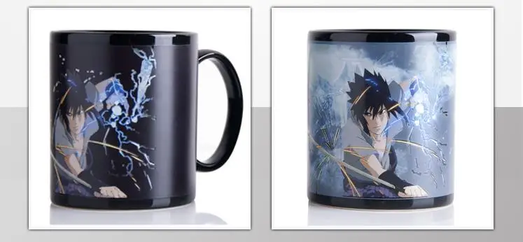 Anime Naruto coffee mugs funny color change cups and mugs Sasuke Kakashi Itachi mark creative drinkware