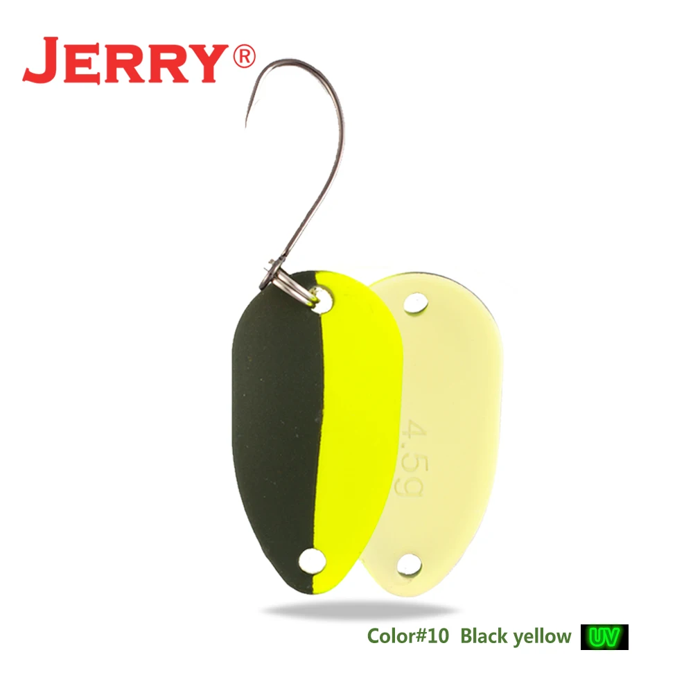 Jerry pesca 2 г 3,5 г 4,5 г несколько цветов микро рыболовные ложки форель ложка рыболовные приманки-Воблеры Спиннер приманка - Цвет: 10 black yellow