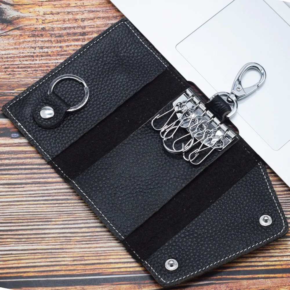 Для мужчин Key Case Mini Card сумка для ключей натуральный кожаный брелок женщин Key Holder Организатор чехол корова разделение ключи сумка бумажник ключница