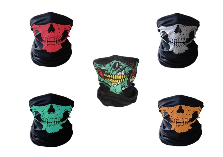 

Festival Skull Masks Skeleton Magic Bicycle Ski Skull Half Face Mask Ghost Scarf Multi Use Neck Airsoft Mask