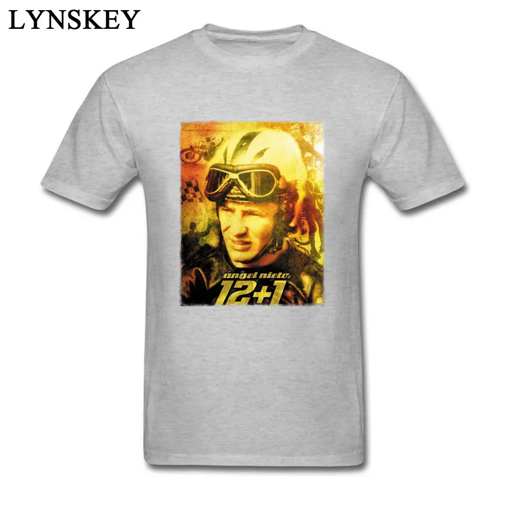 Birthday Tops Shirts for Students 2017 Popular Summer O-Neck Cotton Short Sleeve T-shirts Angel Nieto 1 Picture Casual Tee-Shirt grey