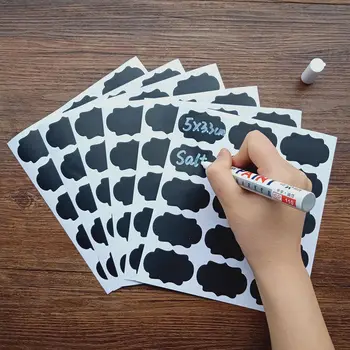 

90pcs Jar Labels Kitchen Organizer Labels Stickers Storage Bottles Kitchen Spice Sticker Reusable Wall Stickers Blackboard Tags