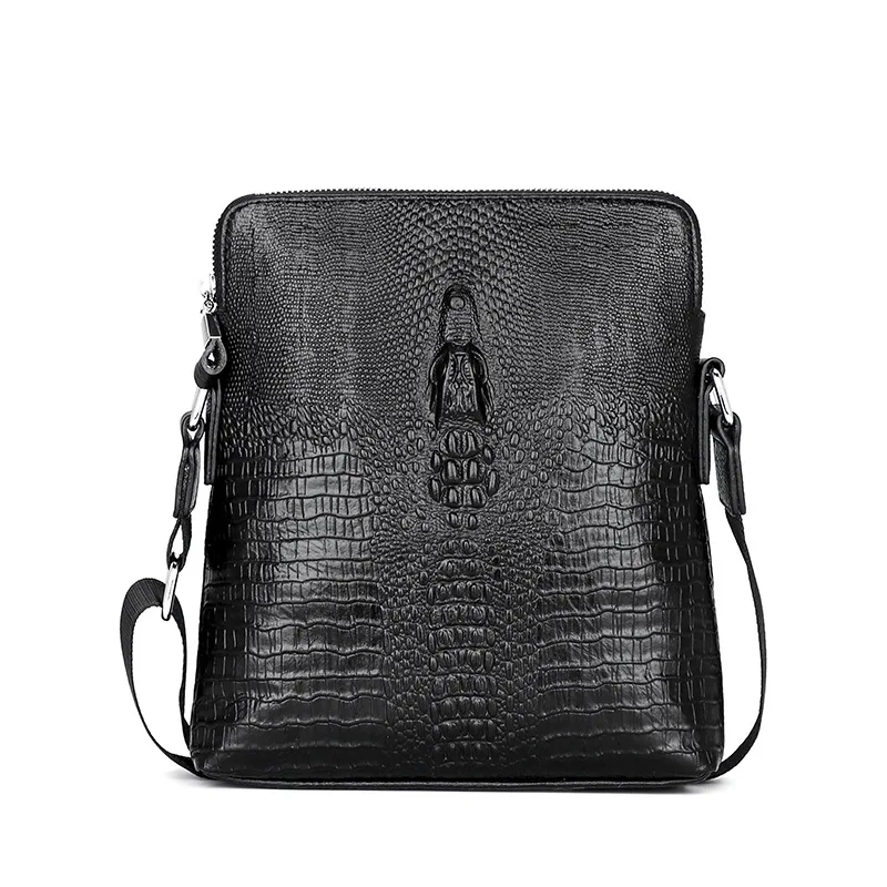 

New Luxury Alligator Men's Handbags 100% Cow Genuine Leather Male Shoulder Bag Real Natural Leather Men Crossbody Messenger Bags