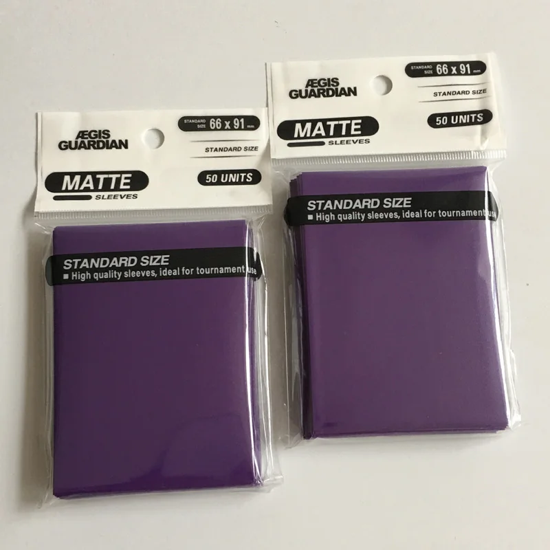 Стандартный размер, матовая, 66*91 мм, рукава для торговой карты, защита для карт, Покемон, рукава для карт Yo Gi Oh - Цвет: Purple