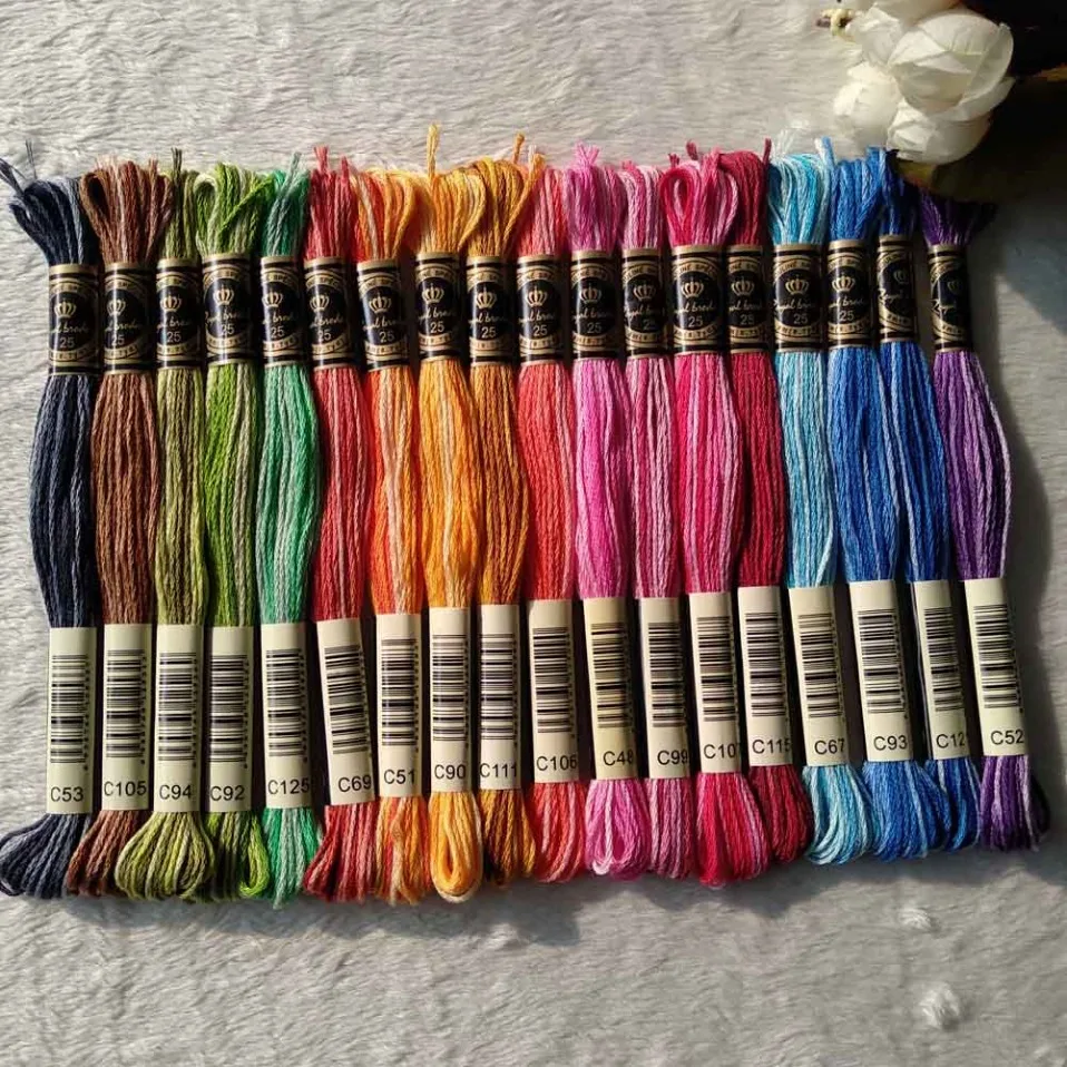Royalbroderie египетская длинноволокнистая хлопковая нить для вышивки крестиком ручная вышивка 18 космических крашеных цветов нить для вязания