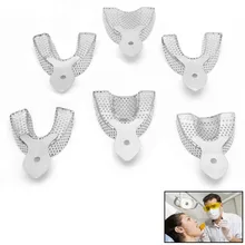 6 шт./упак. зубоврачебный автоклавируемый металлический оттискные ложки Нержавеющая сталь верхней и нижней