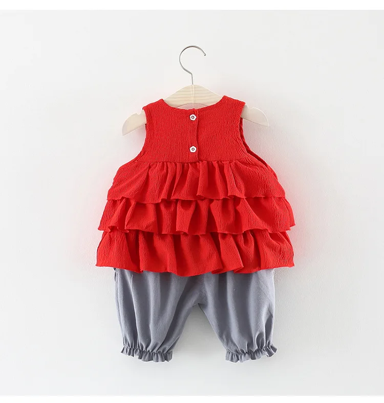 New Born Baby Girls Clothing Sets Princess Dress Tops+Hot short Pants 2 Pcs Kids Outfits Sets 2018 Children Summer Clothes Set (2)