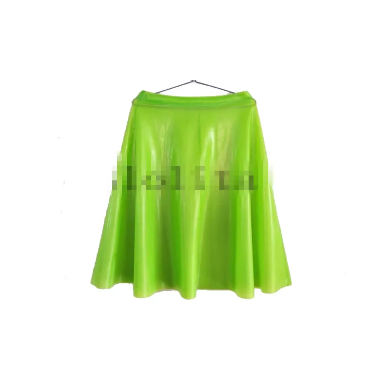 Латексные резиновые Gummi уникальный Apple Green плиссированные Uumbrella юбка Размер XXS ~ XXL