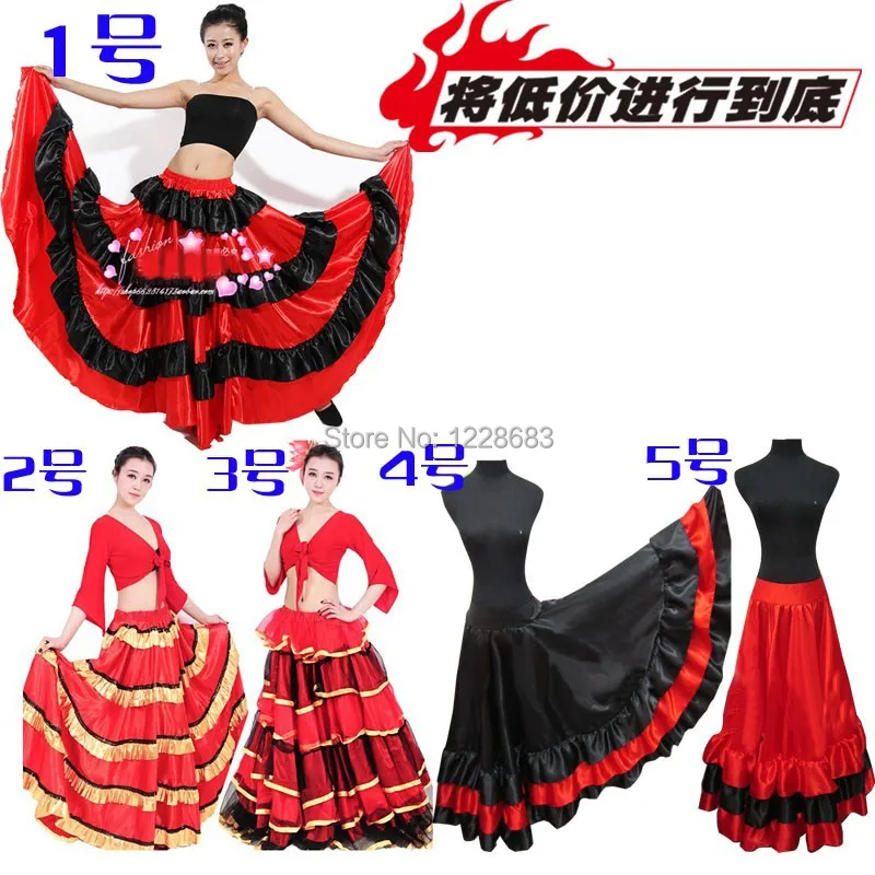 5 стилей дешевые черные красные размера плюс Испанские танцы Disfraz Flamenca Trajes