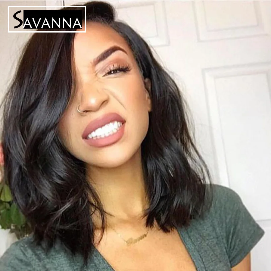 

150% Density Short Human Hair Bob Wigs For Black Women Glueless Full Lace Bob Wig Lace Front Human Hair Wigs Bob Natural Wave