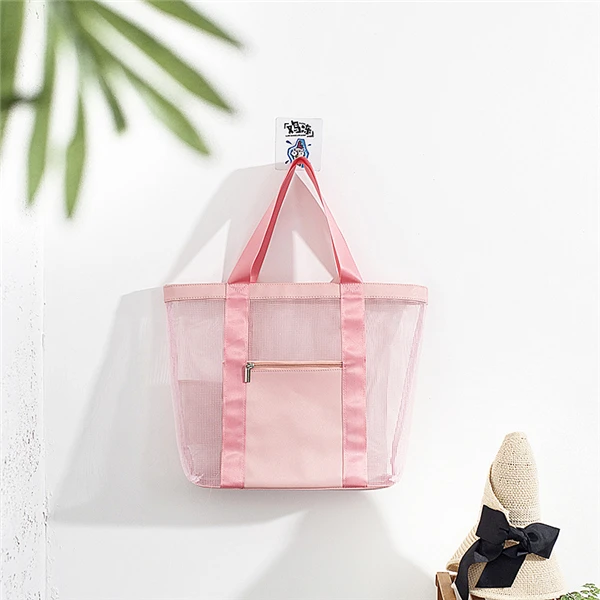 PURDORED 1 шт. косметичка большой вместительности Сумка Женская дорожная сумка для макияжа портативные сетчатые туалетные сумки для мужчин пляжная сумка-Органайзер - Цвет: pink