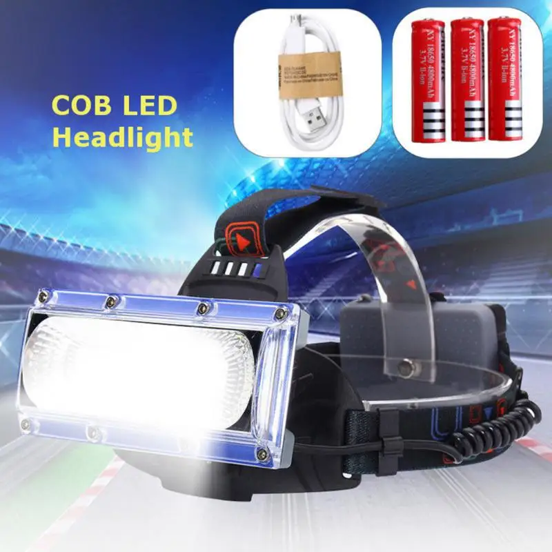 

30W LED COB USB Rechargeable 18650 COB LED Headlamp Headlight Fishing Torch Flashlight