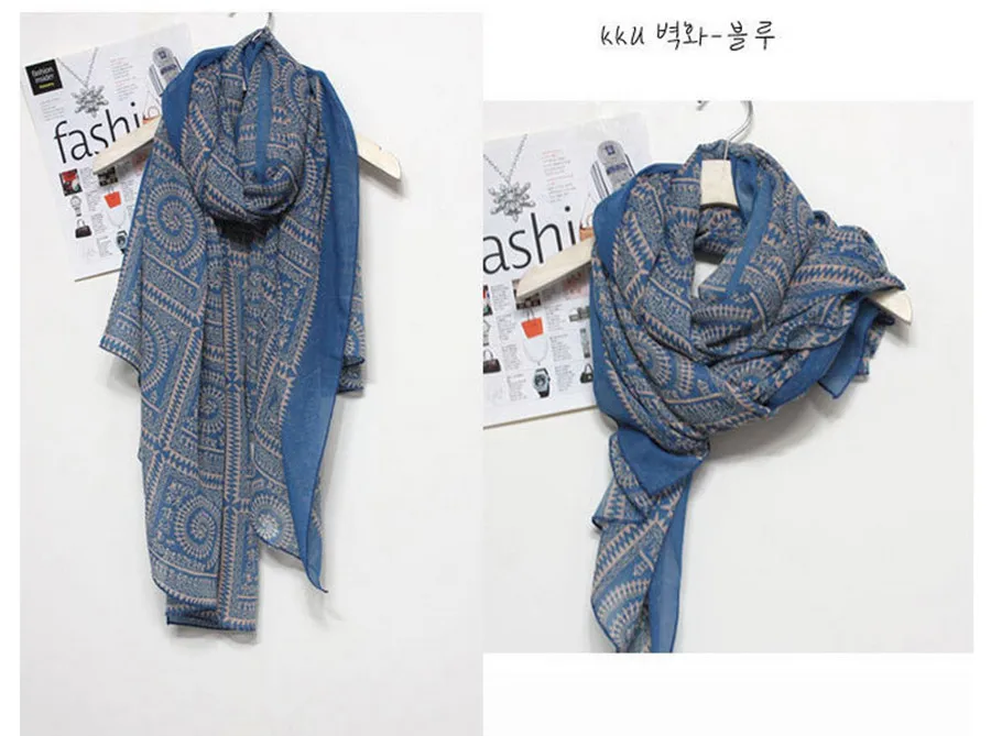 34 High quality Sexy Women Scarf Shawl Blue White Porcelain Style Thin the Silk Floss Striped Print Dot Scarfs Wrap Shawls Scarves  Bandana Hijab Foulard Femme Cachecol Bufandas Amice Tippet Mantelet