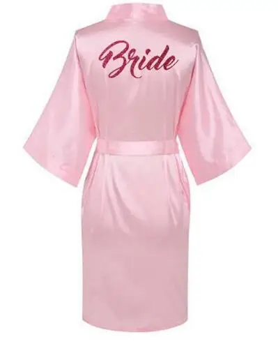 2018 Горячие Для женщин атласные шелковые халаты свадебное платье невесты халат подружки невесты халат HP002 AU
