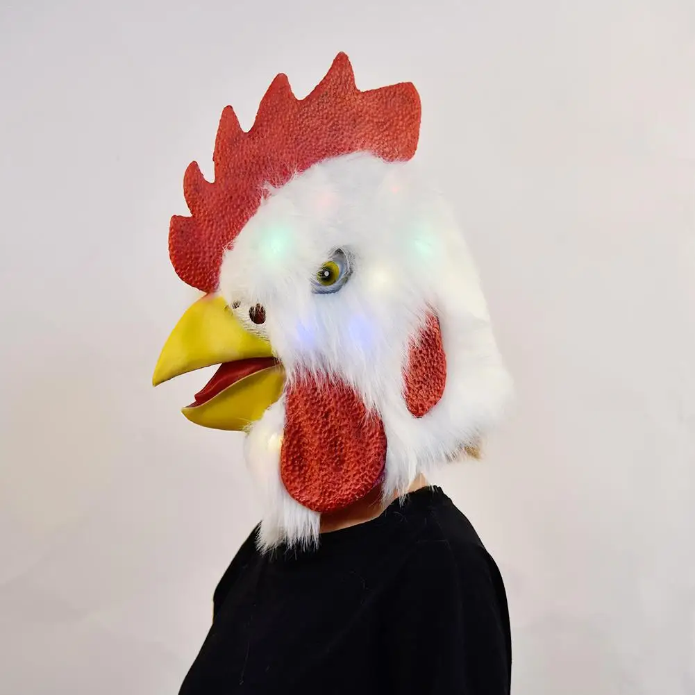 

Plush Rooster Mask Animal Head Cover Halloween Costume Party Props Rooster Mask Party Decoration