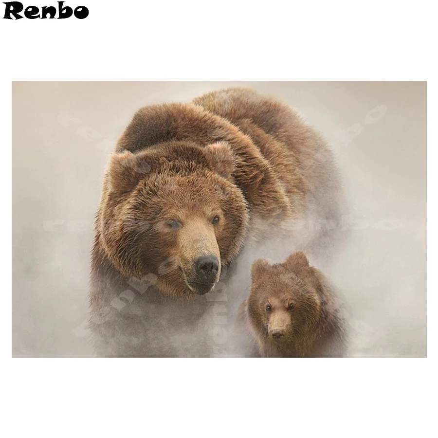 

Wild animal bears Diamond Painting Cross Stitch Kits Crystal 5D Diamond Mosaic Rhinestone Embroidery Europe Decor Diamond Art