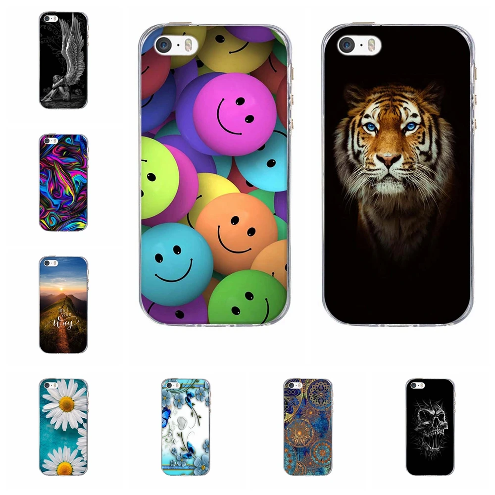 

For Apple iPhone 5 5s SE Case Ultra-slim Soft TPU Silicone For iPhone 5 5S SE Cover Geometric Pattern For iPhone 5 5s se Bumper
